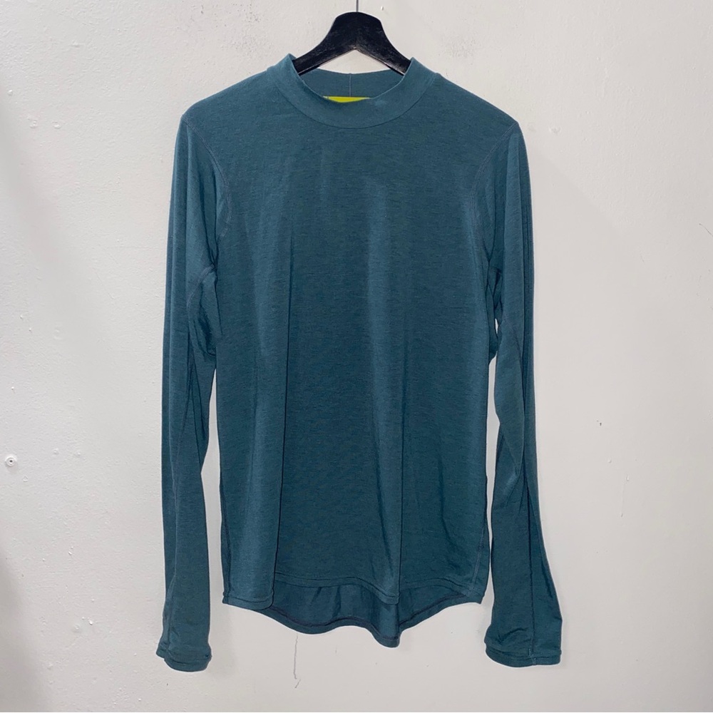 Janji Repeat Merino Tech Long Sleeve Wool Size Large Green